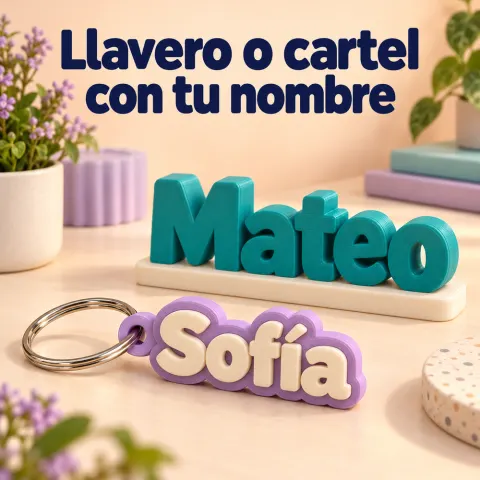 Llavero o cartel con tu nombre